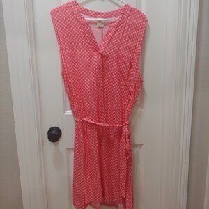 Faded Glory Coral shift dress with waist tie Size XL (16/18)